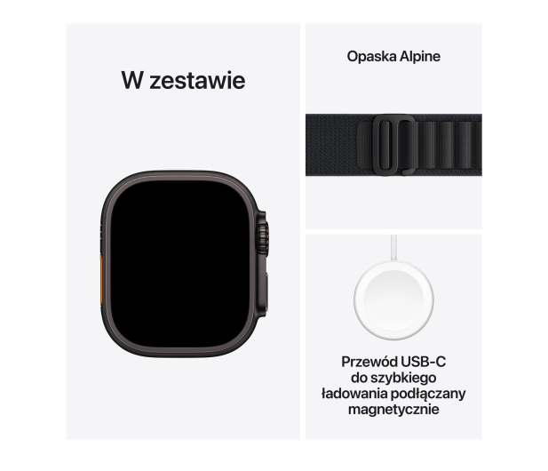 APPLE Watch Ultra 3 GPS + Cellular 49mm Czarny/ Opaska Alpine (czarna)- rozmiar S - 1362458 - zdjęcie 7